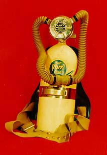 Voit 50 Fathom regulator with 40 cubic foot Voit tank and backpack. Circa early 1960's